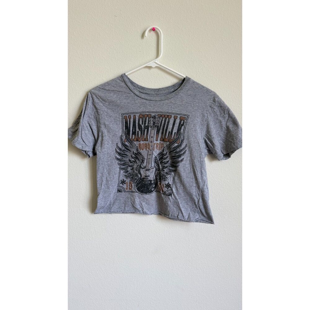 Miken Flow Nashville Road Trip Graphic Crop Tee Women’s M Guitar Western